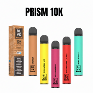 BLVK Prism 10K vape devices and packaging on a white background