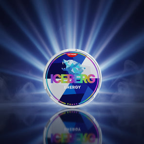 Iceberg Energy product packaging with colorful design and 'Extreme' label on a white background