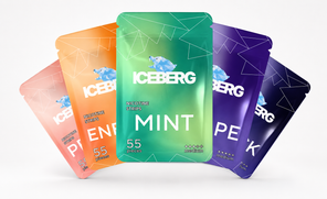 Iceberg nicotine strips product arrangement