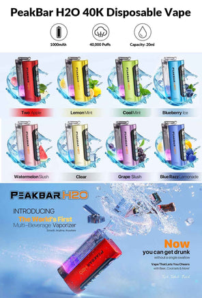 Peakbar H2O Mini Hookah 40K Disposable Vape