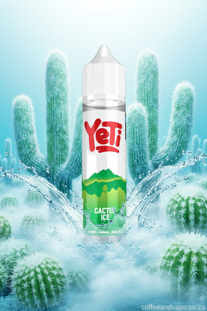 Yeti Cactus Ice vape juice bottle on a white background