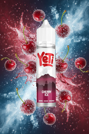 Yeti Cherry Ice vape juice bottle on a white background