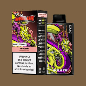 DRAGON by Nasty 25 000 disposable vape in brown color beside packaging