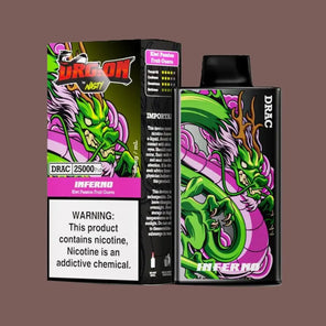 DRAGON by Nasty 25 000 disposable vapes in assorted colors displayed together