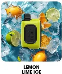 Insta Bar 20K Puffs Lemon Lime Ice disposable vape with citrus-inspired background