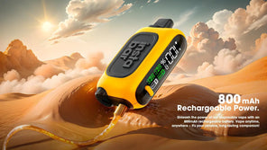 Insta Bar 20K Puffs disposable vape with metallic gold flavor-themed background