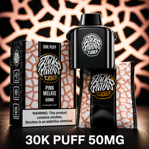 Jack Parrow JTJOEF 30K Puff 50MG Pink Melkie vape with pink cracked pattern packaging and device