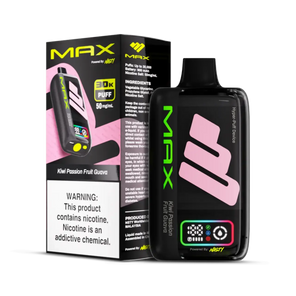 Nasty Bar Max 30K disposable vape in pink flavor displayed next to box