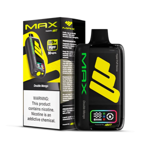 Nasty Bar Max 30K disposable vape in yellow color with black branded box