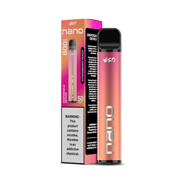 Nasty Nano 800 Strawberry Peach Disposable Vape 50mg