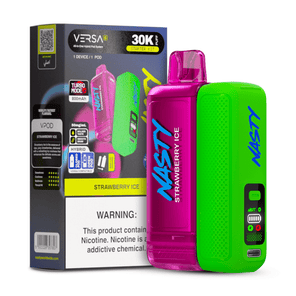 Nasty VERSA 30k - Vape device with 'Nasty' branding and packaging on a white background