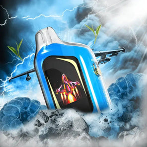 Velocity 25K Puffs disposable vape with light blue background and ice-themed smoke