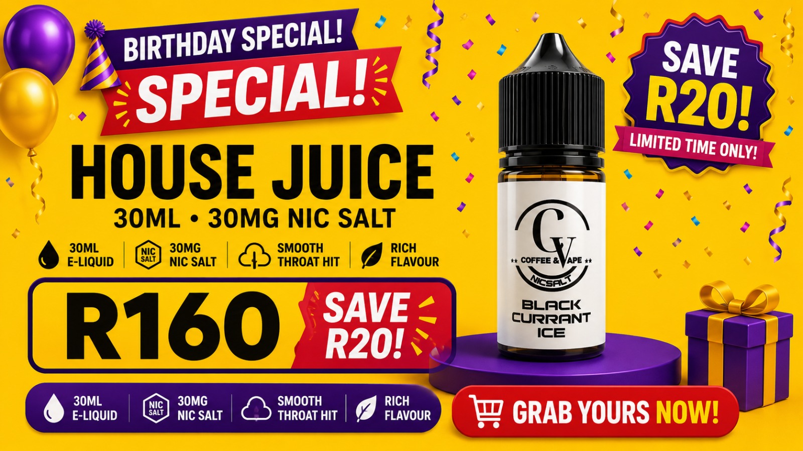 C&V 30mg | 30ml E-liquid Nic Salt