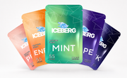 Iceberg nicotine strips product arrangement