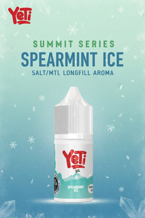 Yeti Summit Series salt/MTL longfill aroma bottle on a white background