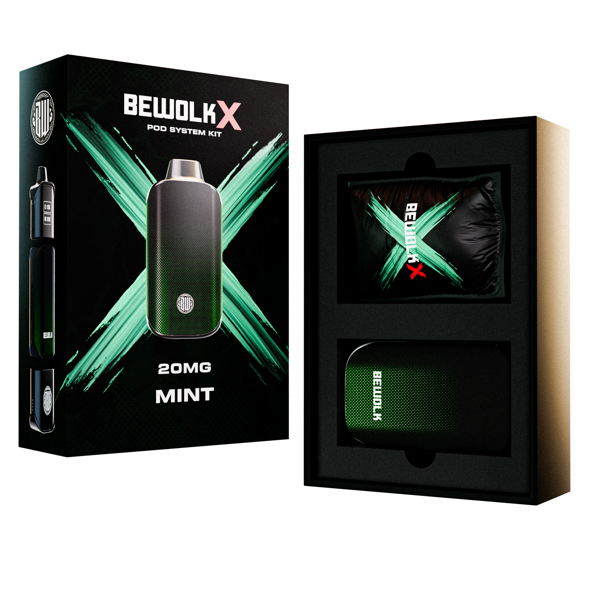 Bewolk X Pod System Kit – Mint | 20MG / 50MG