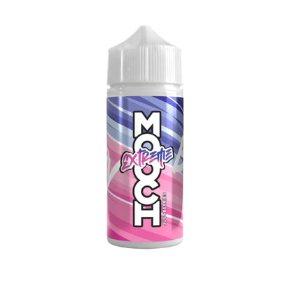 A bottle of MOOH Xtreme 120ml e-liquid on a plain white background. The bottle has a white cap and a colorful label featuring pink, purple, and blue abstract waves with the brand name 'MOOH' in large white letters and 'Xtreme' in a stylized purple font.