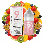Airspops vape juice bottle and packaging on a white background