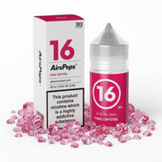 16 AirsPops vape juice bottle and packaging on a white background