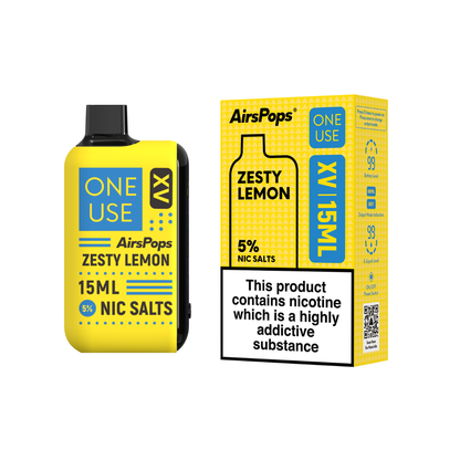 Airscream AirsPops ONE USE XV Zesty Lemon 15ml 5% disposable vape
