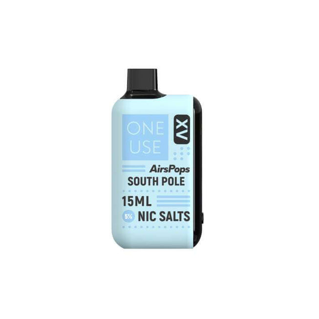 AirsPops One Use 15ml disposable vape in light blue color – refreshing cool flavor
