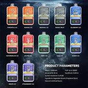 ATVS 30K disposable vape lineup in assorted colors and flavors on product display