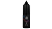 Black bottle on white background with red and black label
Bewolk Nic Shot e-liquid bottle with red label on white background