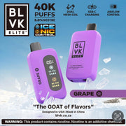 BLVK 40K NIC&ICE Disposable Vape – Grape Ice – 40,000 Puffs Rechargeable – Coffee and Vape South Africa