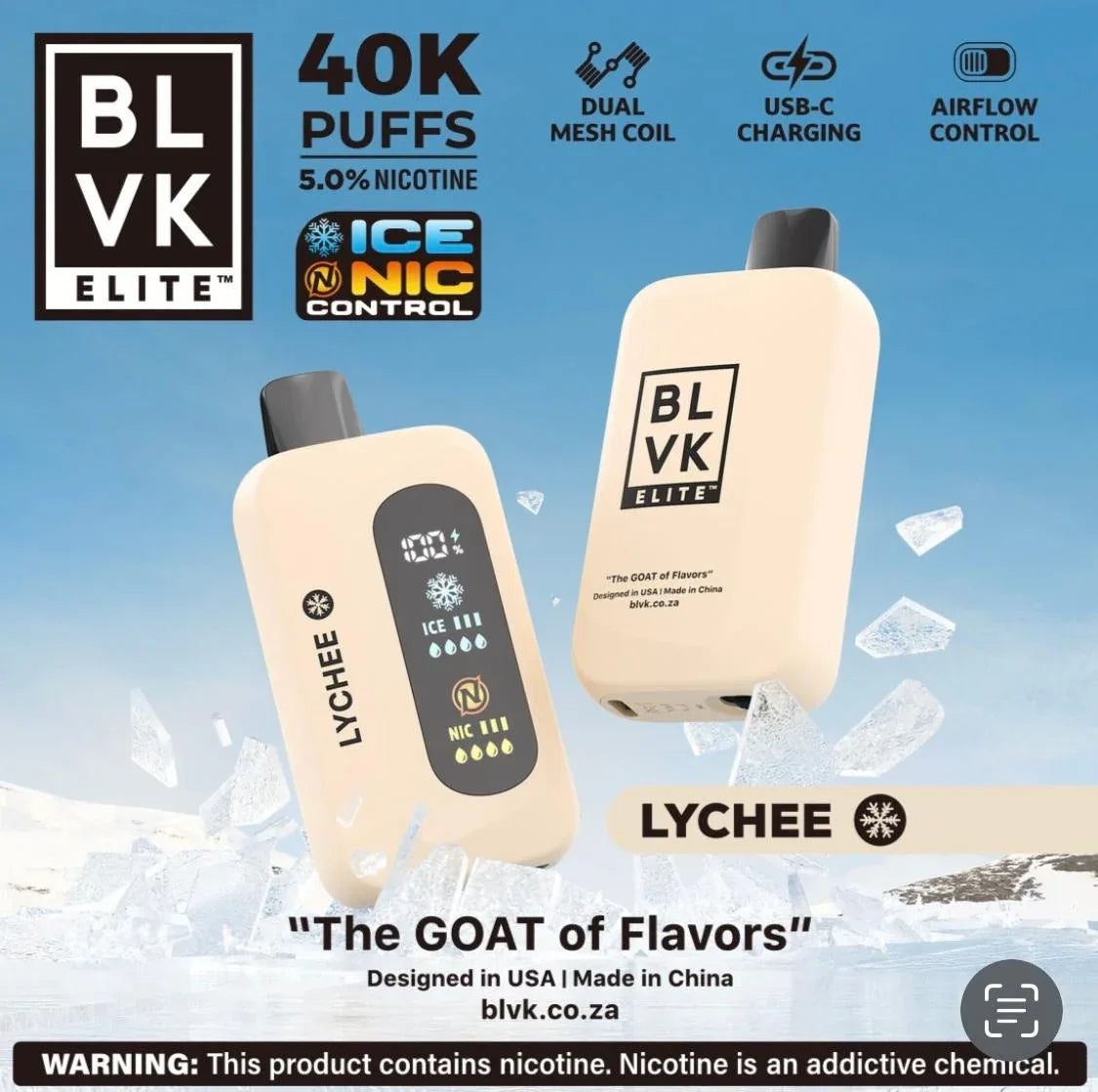 BLVK 40K Nic and Ice Control - Coffee and Vape Shop South Africa