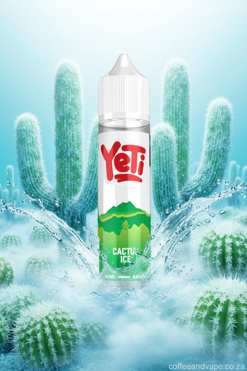 Yeti Cactus Ice vape juice bottle on a white background