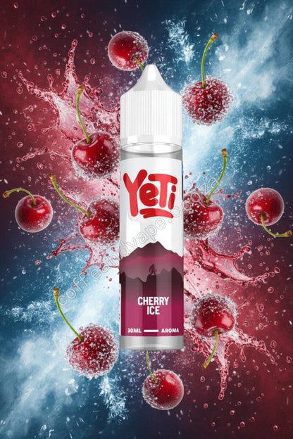 Yeti Cherry Ice vape juice bottle on a white background