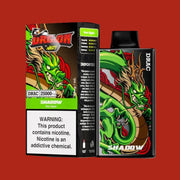 DRAGON by Nasty 25 000 disposable vape in green color with matching product box