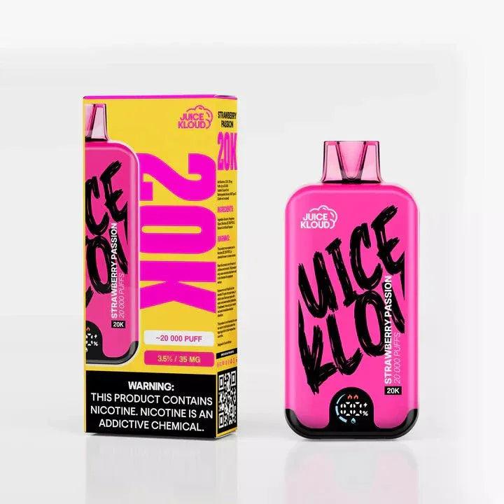E-XHALE Juice Kloud 20K Strawberry Passion rechargeable disposable vape, 3.5% nicotine
