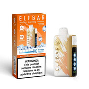 Elf Bar Ice King 25 000 disposable vape in orange color with product packaging