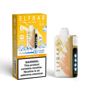 Elf Bar Ice King 25 000 disposable vape in yellow color beside product box