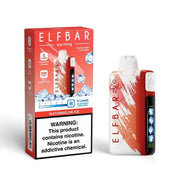 Elf Bar Ice King 25000 disposable vape in red color with branded box