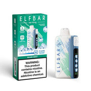 Elf Bar Ice King 25 000 disposable vape in green color displayed next to packaging