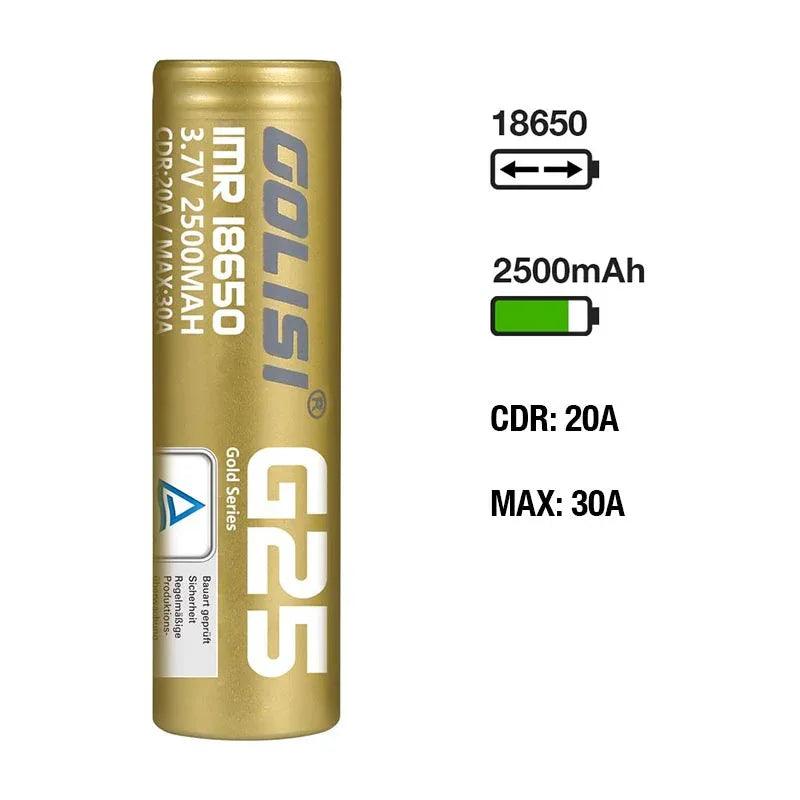 Golisi-Battery G25 - 18650 Li-ion Battery - Coffee and Vape Shop South Africa