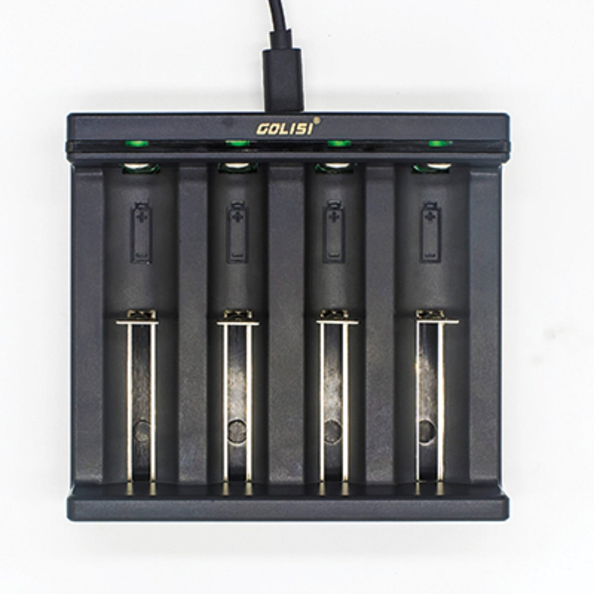 Golisi Needle 4 USB battery charger, black, four charging slots