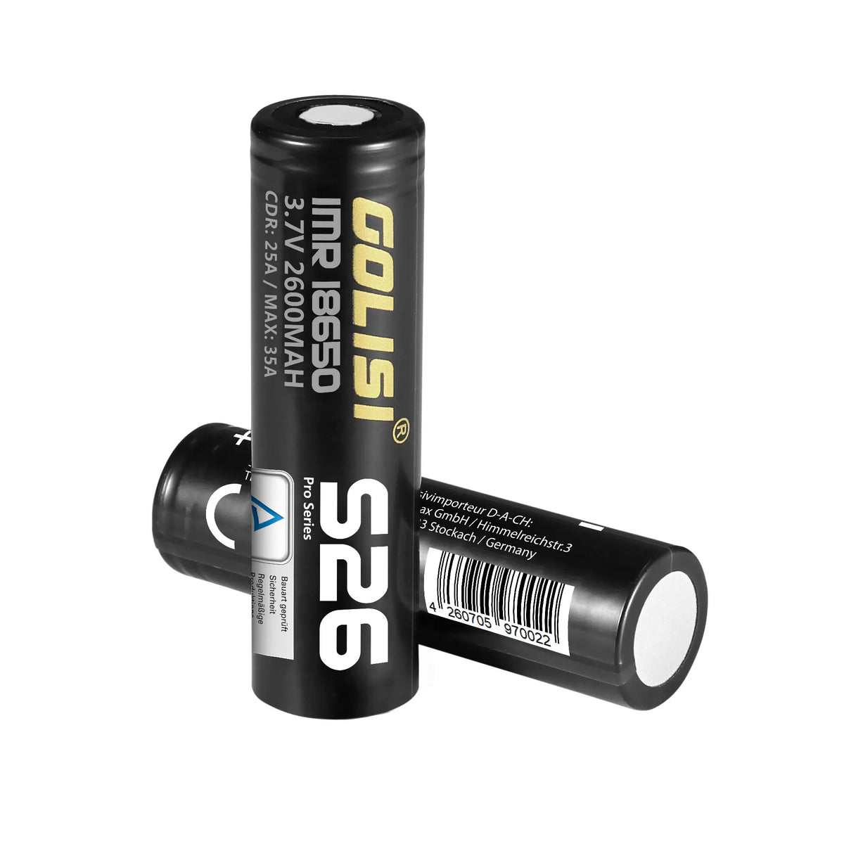 Golisi S26 18650 2600mAh 25A rechargeable battery