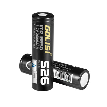 Golisi S26 18650 2600mAh 25A rechargeable battery