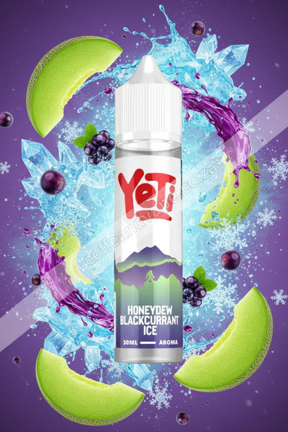 Yeti Honeydew Blackcurrant Ice aroma bottle on a white background