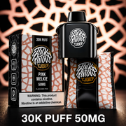 Jack Parrow JTJOEF 30K Puff 50MG Pink Melkie vape with pink cracked pattern packaging and device