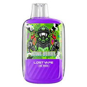 Lost Vape OB5500 disposable vape in purple transparent casing with colorful display