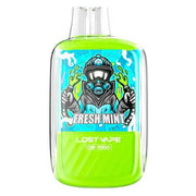 Lost Vape OB5500 disposable vape with transparent green casing and sleek design