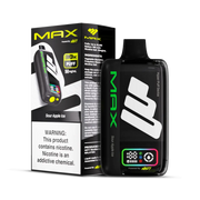 Nasty Bar Max 30K disposable vape in gray color beside product box