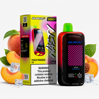 Nasty Surge+ 55K Cape Sunset Peach Paradise Ice Disposable Vape 50mg