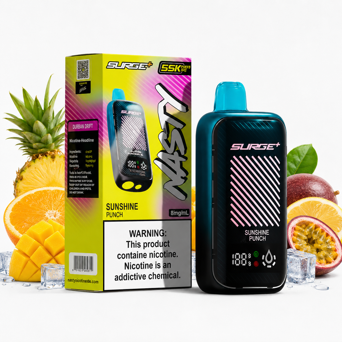 Nasty Surge+ 55K Durban Drift Sunshine Punch Ice Disposable Vape 50mg