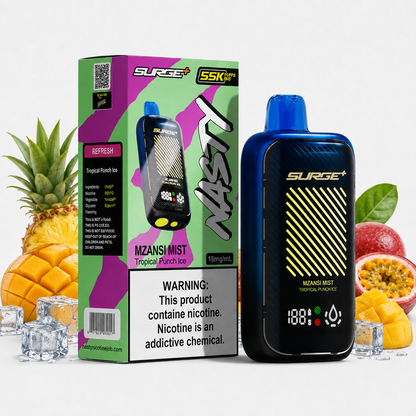 Nasty Surge+ 55K Mzansi Mist Tropical Punch Ice Disposable Vape 50mg