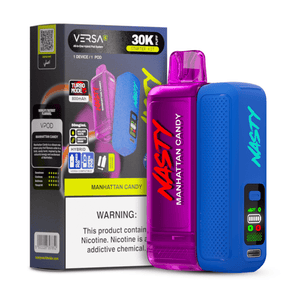 Nasty VERSA 30k - Vaping device with 'Nasty' branding and packaging on a white background
